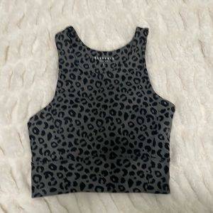 Allfenix Australia Sports Bra Size S Cheetah Animal Print Gray